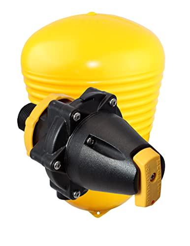 Jobe Valves Megaflow Valve with Short Tail, 1", Yellow/Black(Does NOT include Nut and Washer)