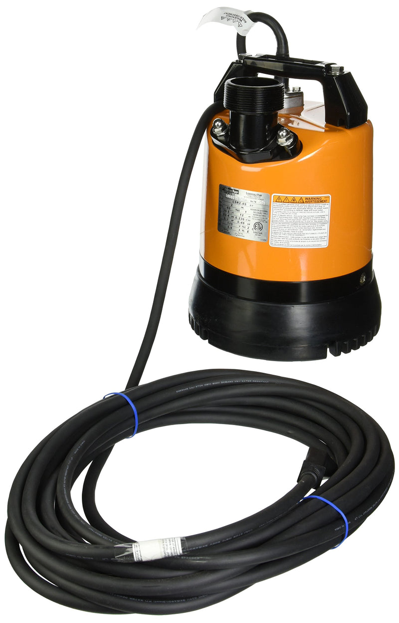 Tsurumi Pump LSR2.4S | Low Level Submersible Dewatering Pump | 2/3 HP, 110V, 2 in Discharge | Low Level Pump Ideal for Residential, Commercial, Remediation, Flood Control | 62 GPM / 3720 GPH