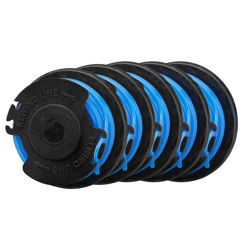 RYOBI 0.065 Replacement Auto Feed Line Spools (5-Pack) Grass Weeds Trim, BLUE