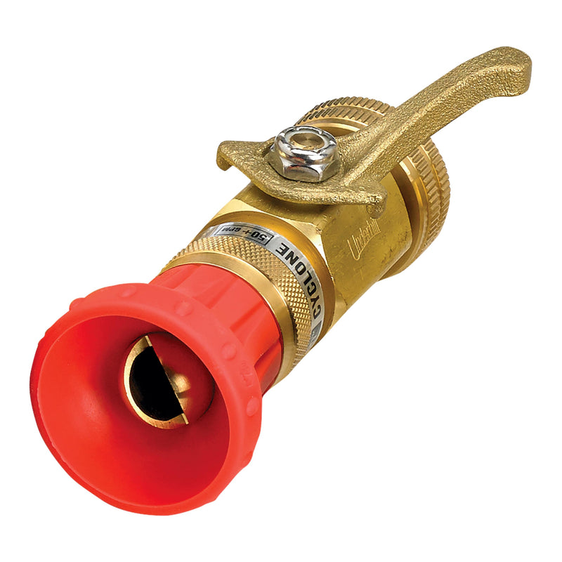 Underhill Precision Cyclone Garden Water Hose Nozzle with High Flow Control Valve, 50+ GPM 80 PSI, 3/4-Inch MHT by 1-Inch FHT Adapter, HN5000CV