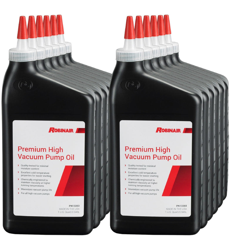 Robinair 13203 Premium High Vacuum Pump Oil, Quart (12-Pack)